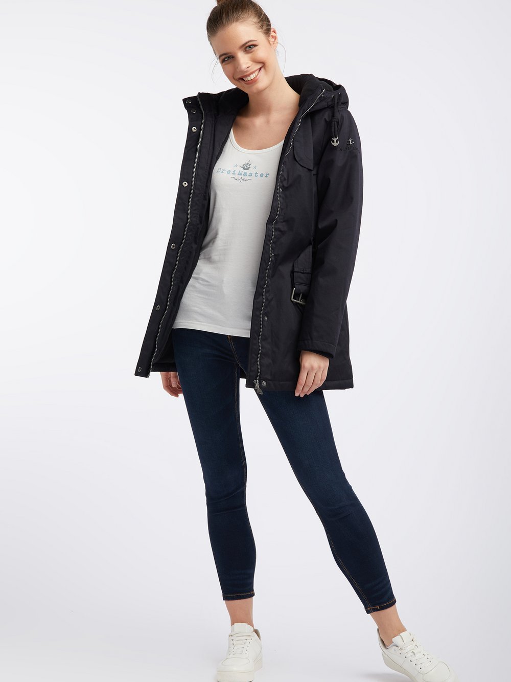 Dreimaster Spitze Damen Baumwolle bedruckt