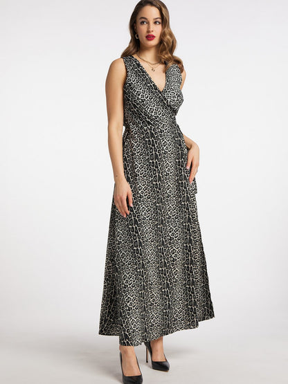 Faina Maxikleid mit Leoprint Damen gemustert