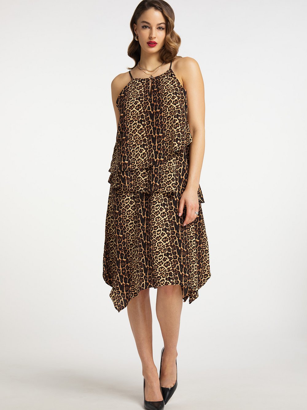 Faina Kleid mit Leo-Print Damen gemustert