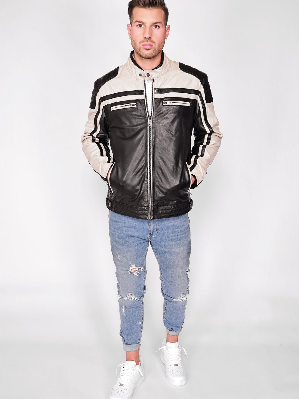 JCC Lederjacke Herren gemustert