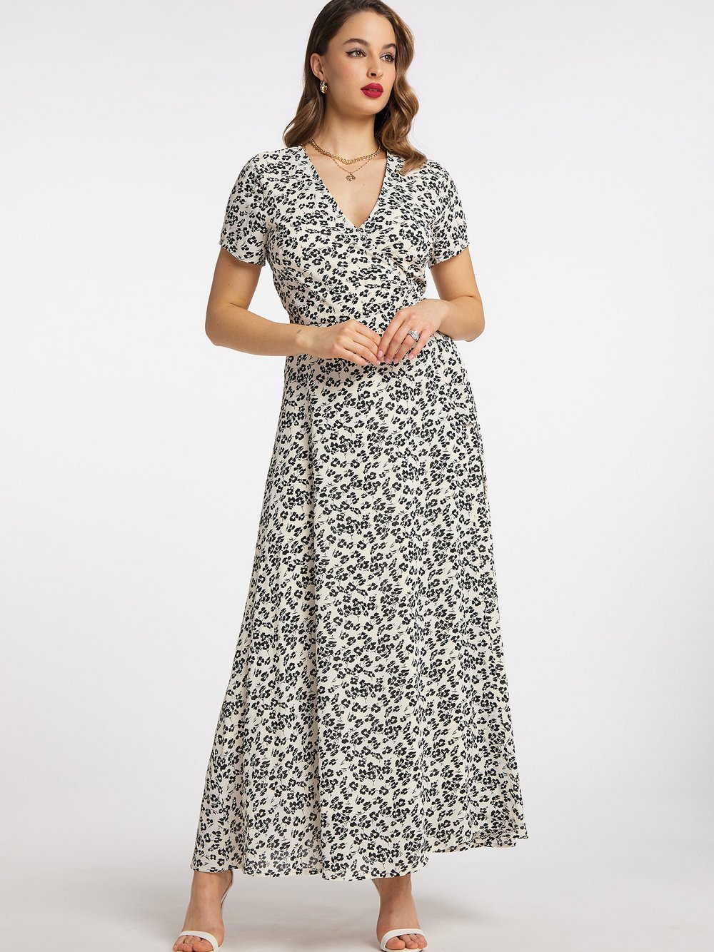 Faina Wickelkleid Damen gemustert