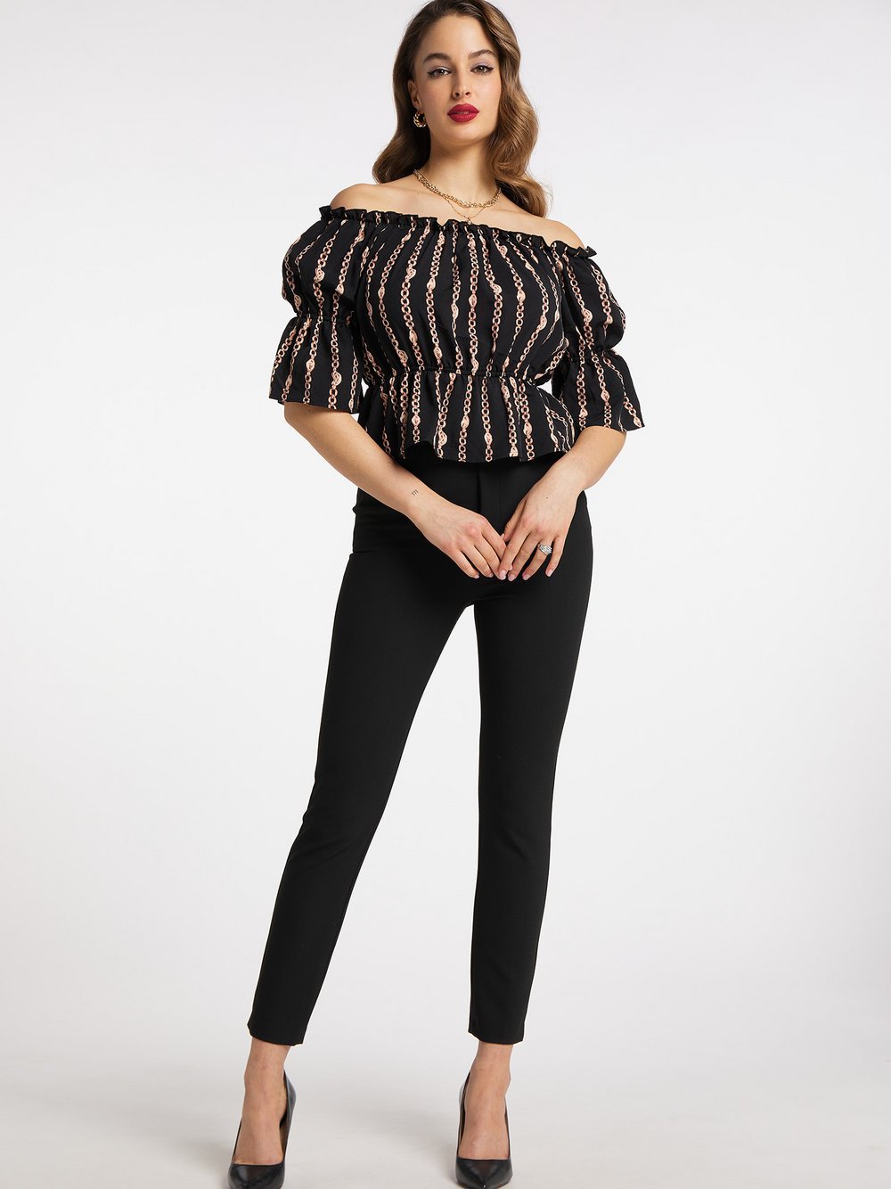 Faina Bluse Damen gemustert