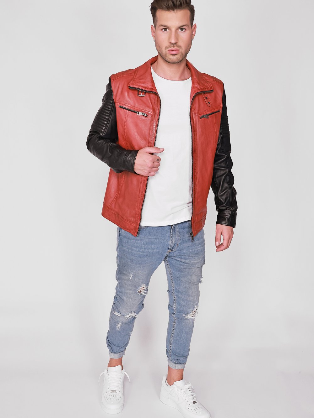 JCC Lederjacke Herren gemustert