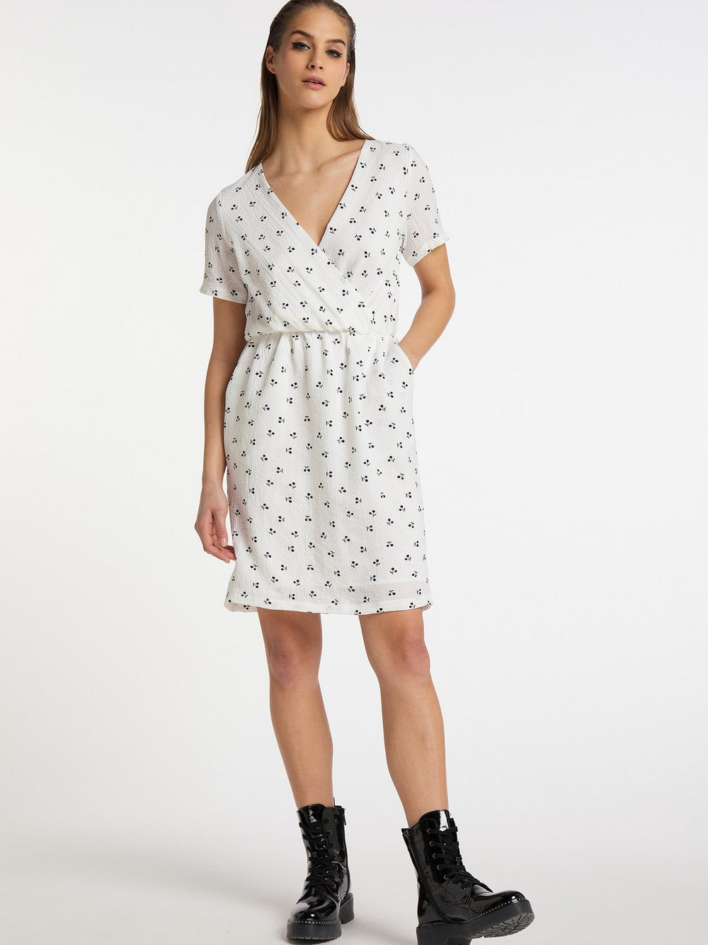 MyMo Kleid mit Kirschprint Damen gemustert