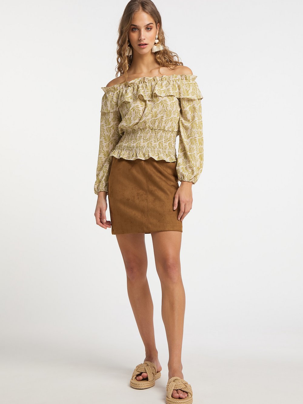 IZIA Carmenbluse Damen gemustert