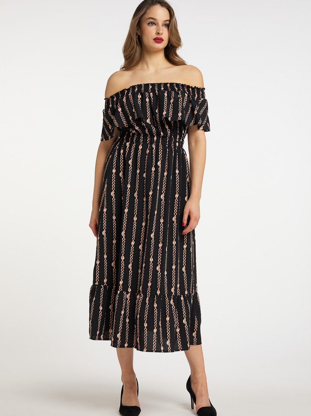 Faina Maxikleid mit Allover-Print Damen gemustert