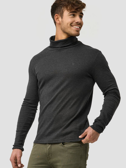 Indicode Langarmshirt Rollkragen Herren Baumwolle