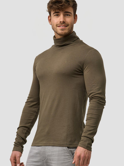 Indicode Langarmshirt Rollkragen Herren Baumwolle