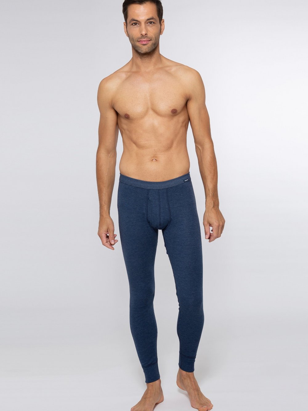 Ammann Lange Unterhose Jeans Feinripp Herren Baumwolle