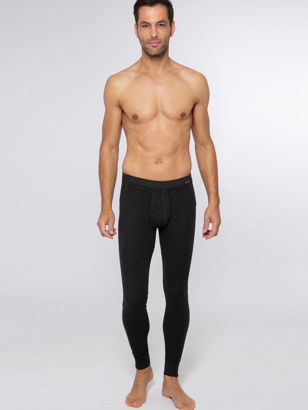 Ammann Lange Unterhose Jeans Feinripp Herren Baumwolle