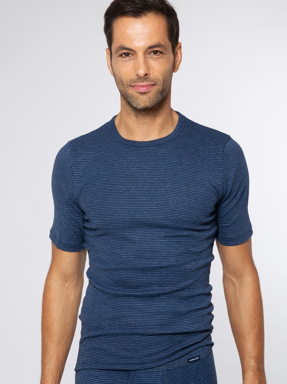 Ammann Unterhemd Jeans Feinripp Herren Baumwolle