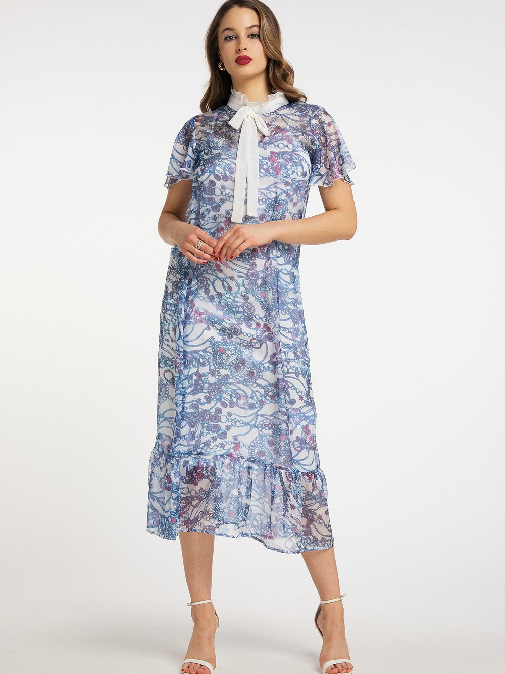 Faina Midikleid mit Allover-Print Damen gemustert