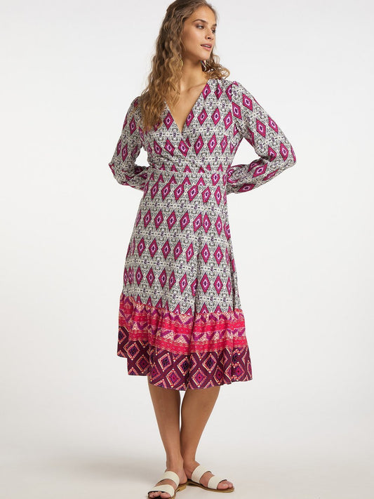 IZIA Wickelkleid Damen Viskose gemustert