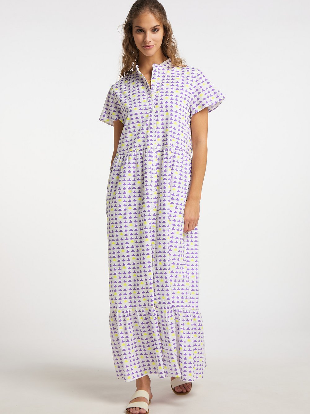 IZIA Maxikleid mit Allover-Print Damen Baumwolle gemustert
