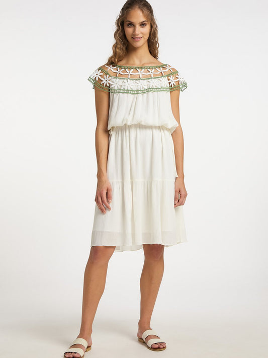 IZIA Kleid mit Blumenspitze Damen Viskose