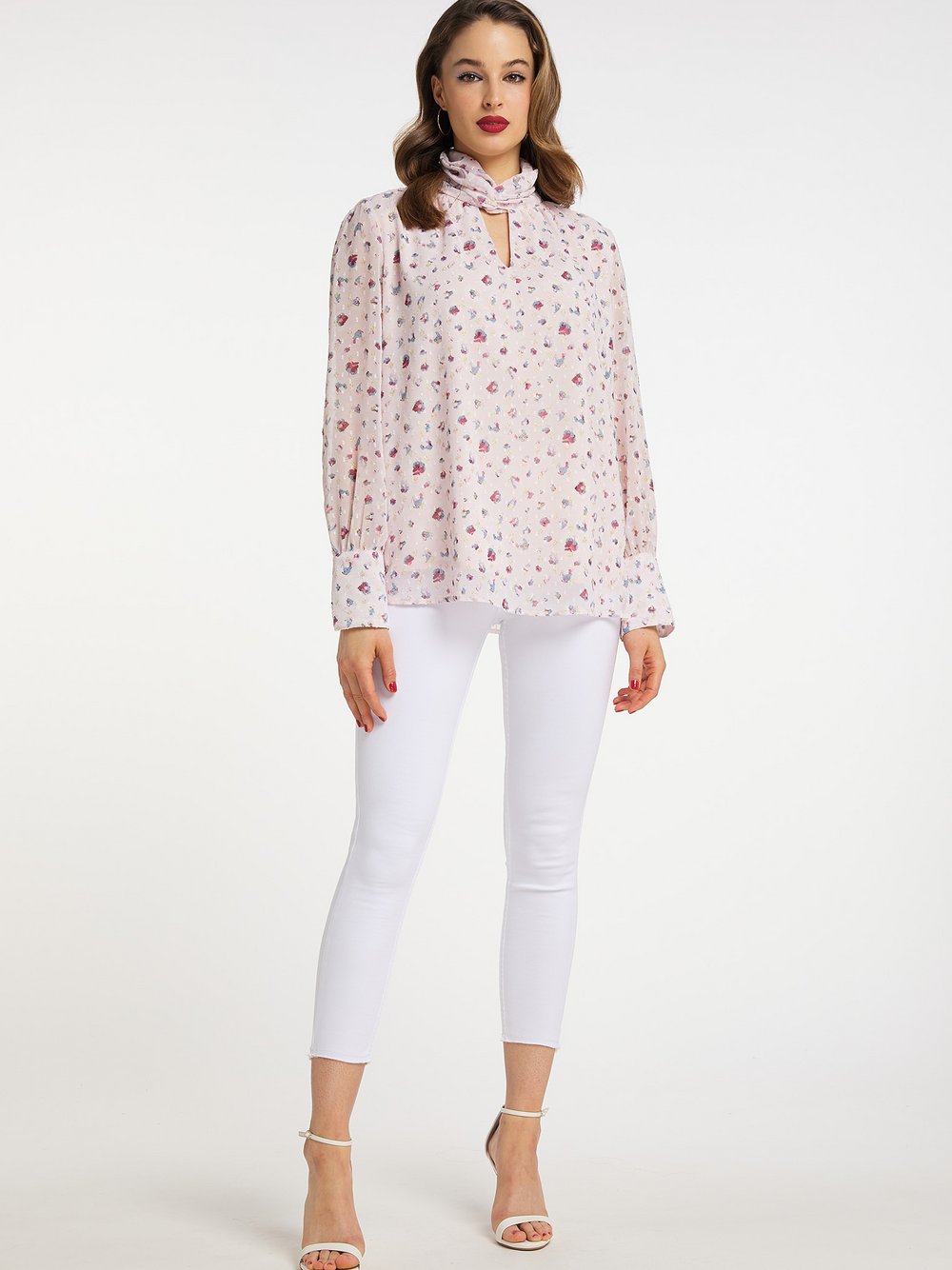 Faina Blusentop langarm Damen gemustert