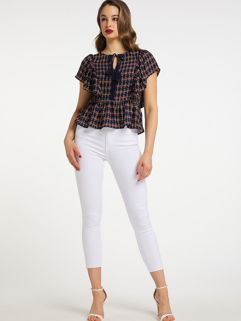 Faina Tunika kurzarm Damen gemustert