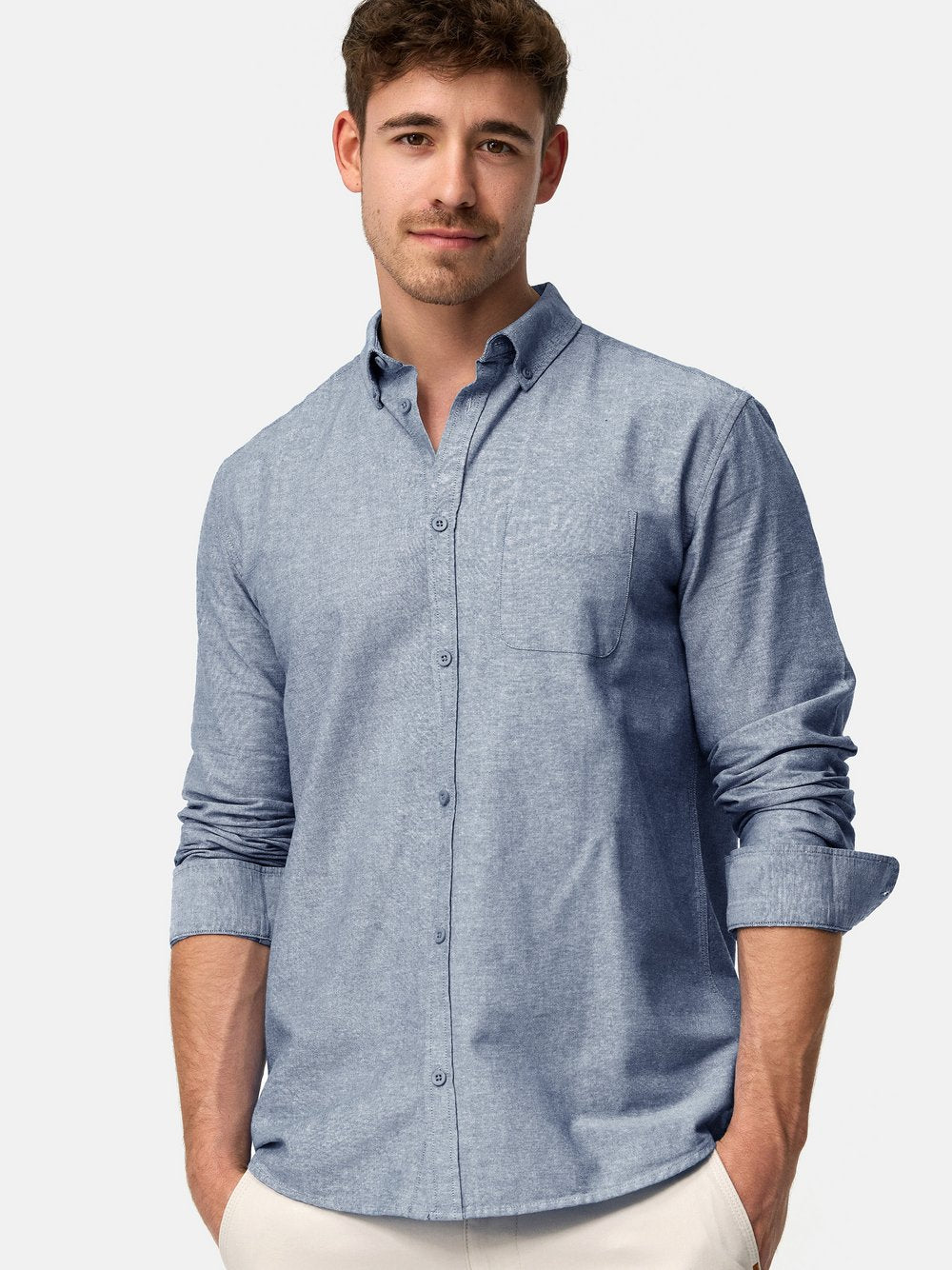 Indicode Hemd Langarm Herren Regular Fit Baumwolle