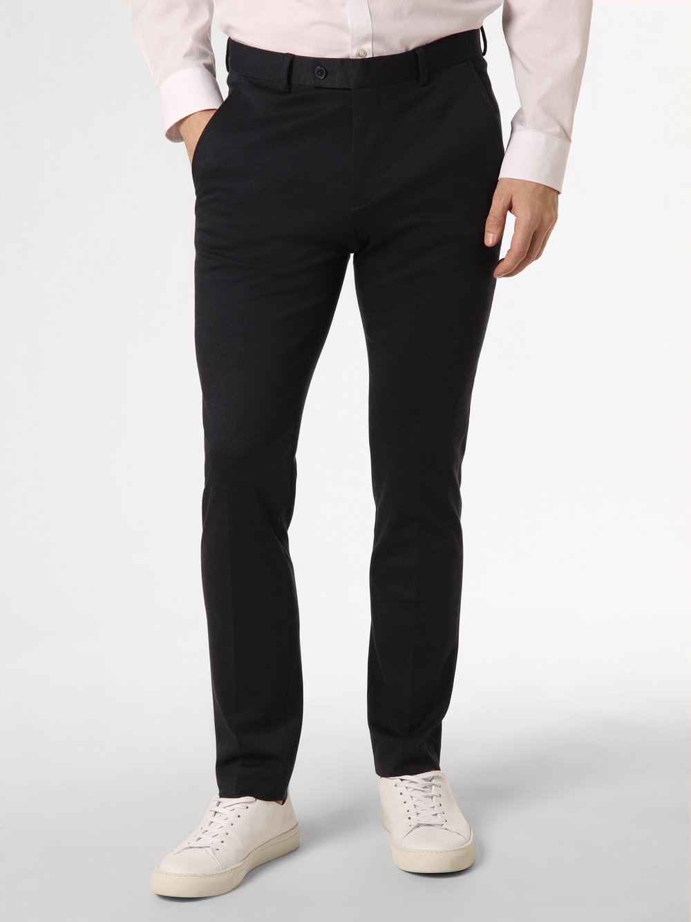 Finshley & Harding London Baukasten-Hose Herren Slim Fit Jersey meliert