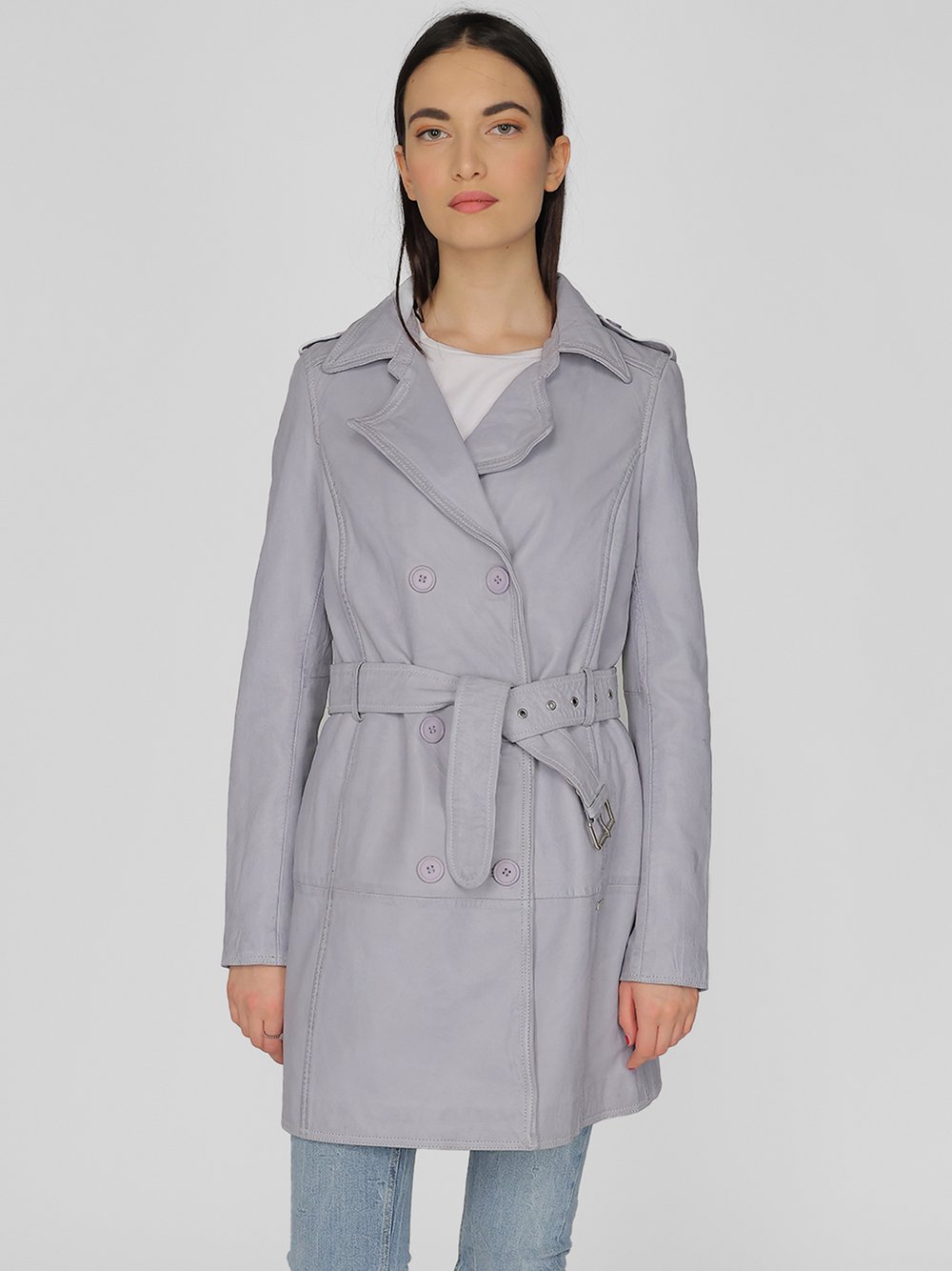 Maze Mantel Damen Leder