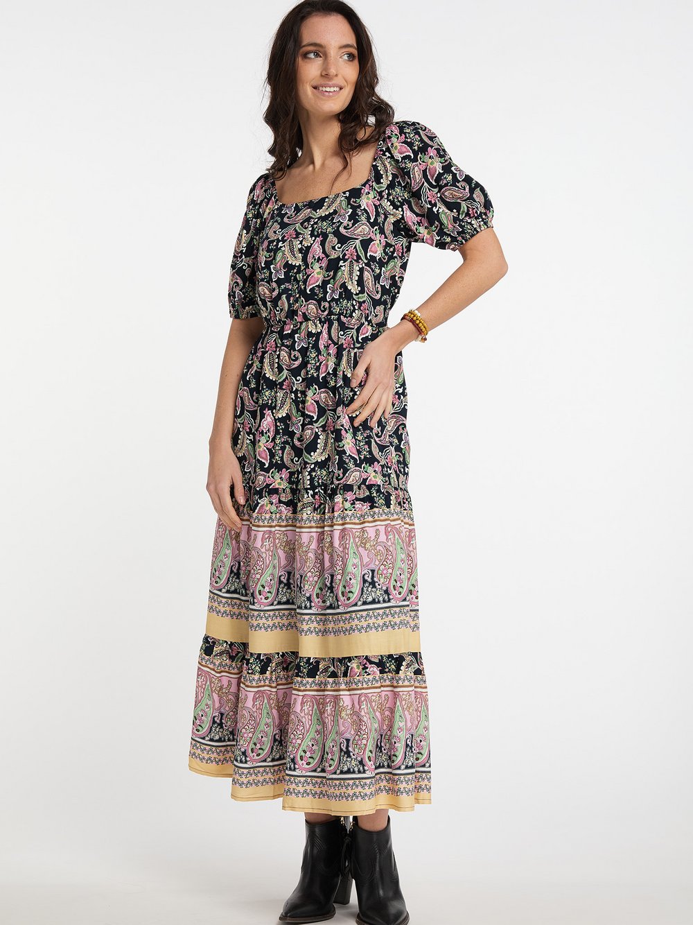 Usha Midikleid mit Paisley-Print Damen Viskose gemustert