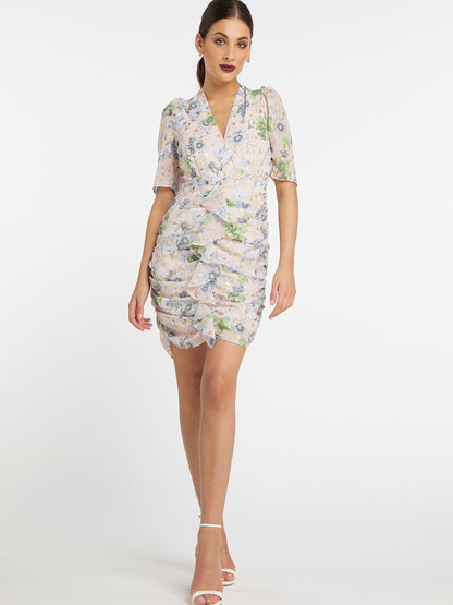 Faina Drapiertes Kleid Damen gemustert