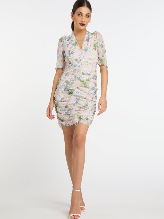 Faina Drapiertes Kleid Damen gemustert