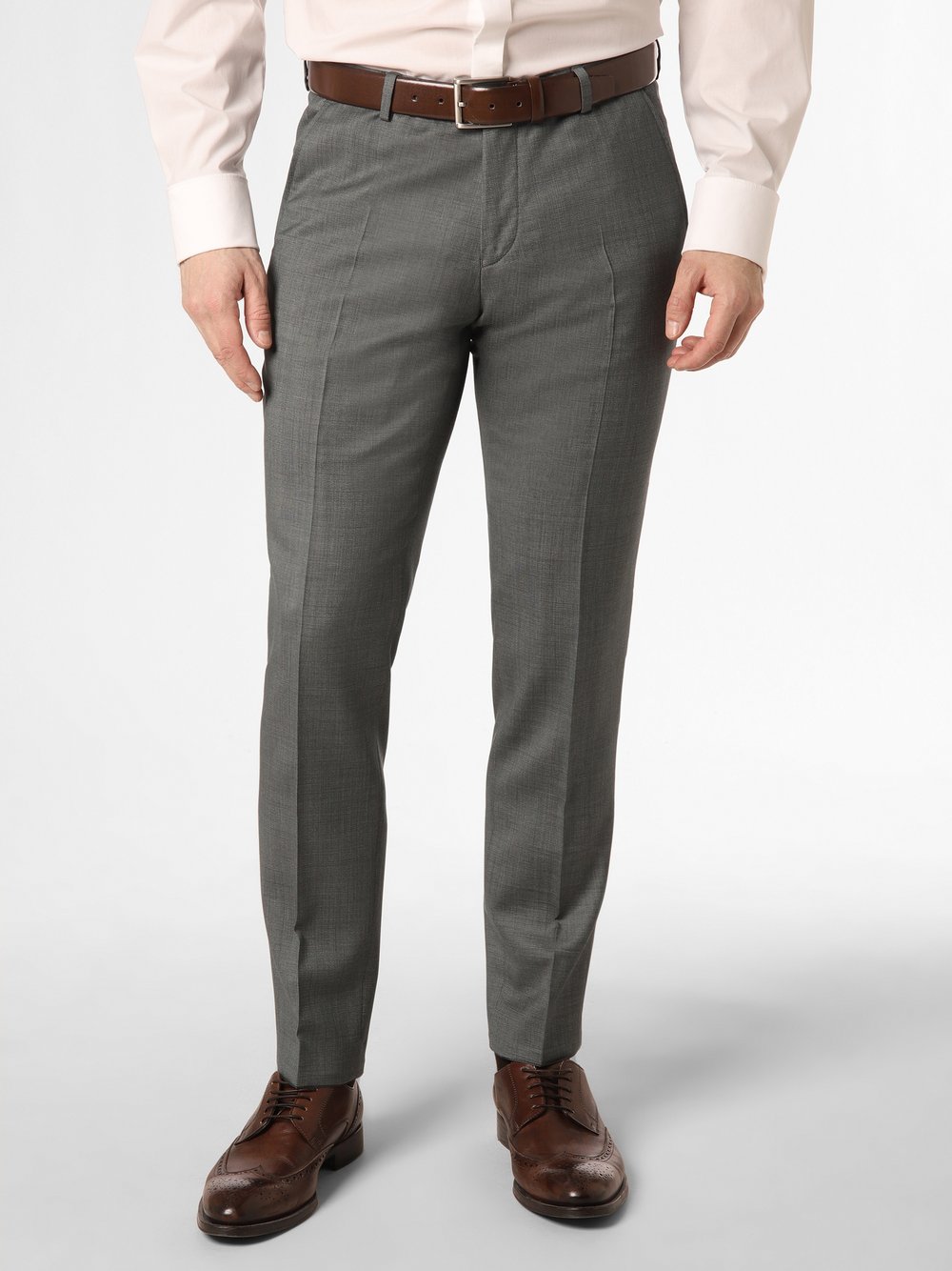 CG - CLUB of GENTS Baukasten-Hose Herren Slim Fit Schurwolle strukturiert