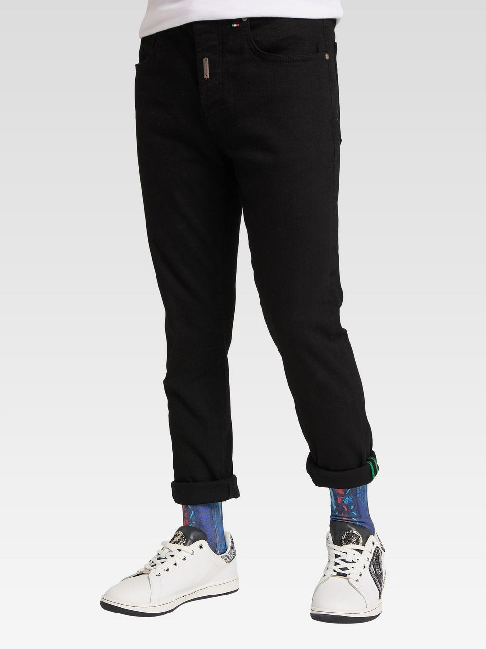 Carlo Colucci Jacquardpullover Damen Baumwolle gestreift