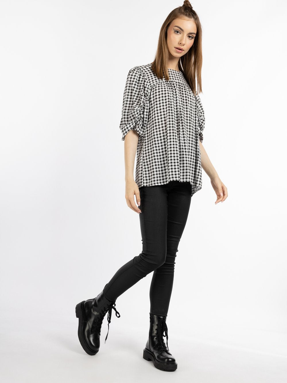 MyMo Bluse Damen Viskose kariert