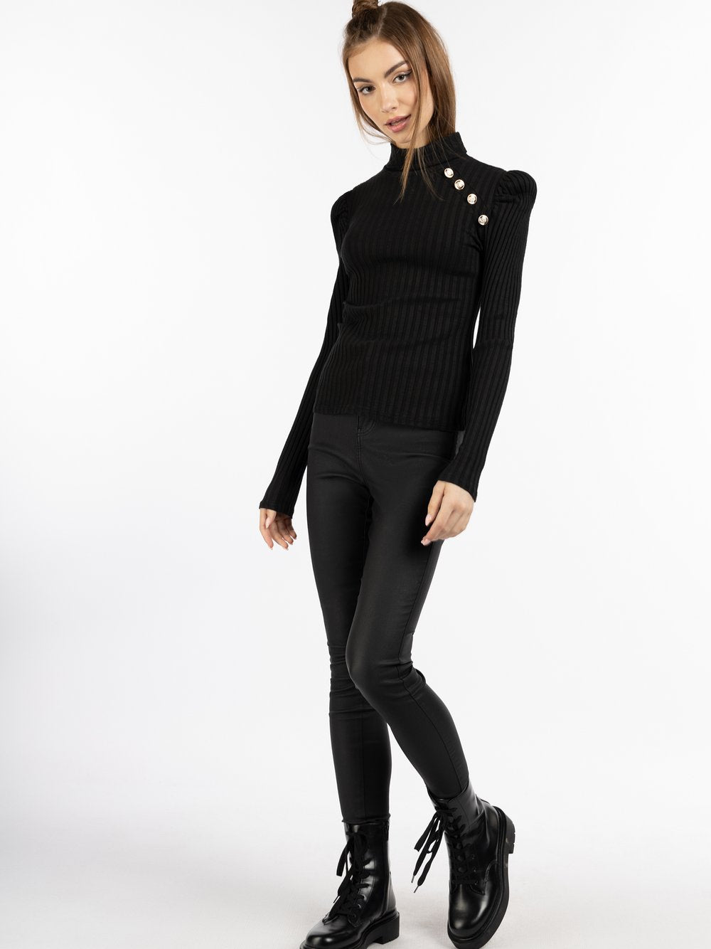 MyMo Rippstrickpullover Damen Baumwolle