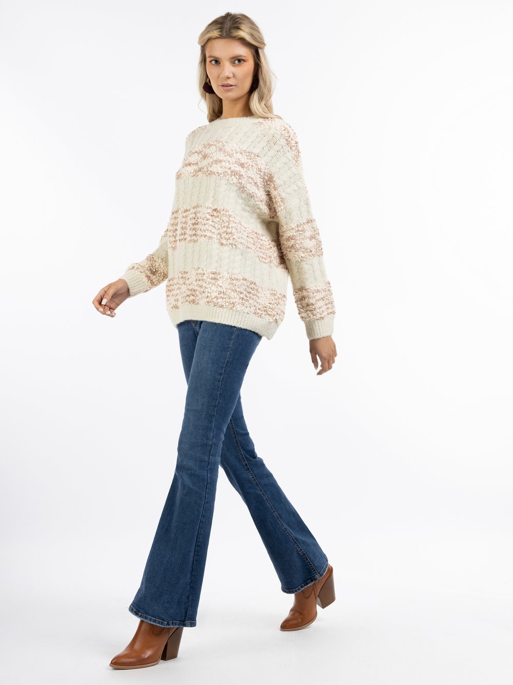 Usha Strickpullover Damen gestreift