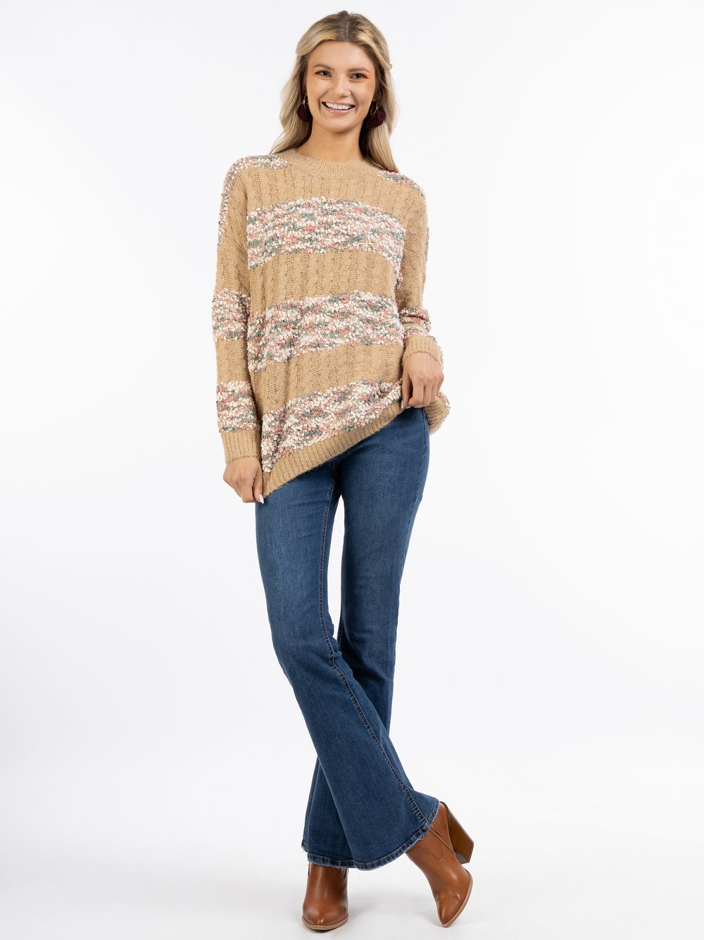 Usha Strickpullover Damen gestreift