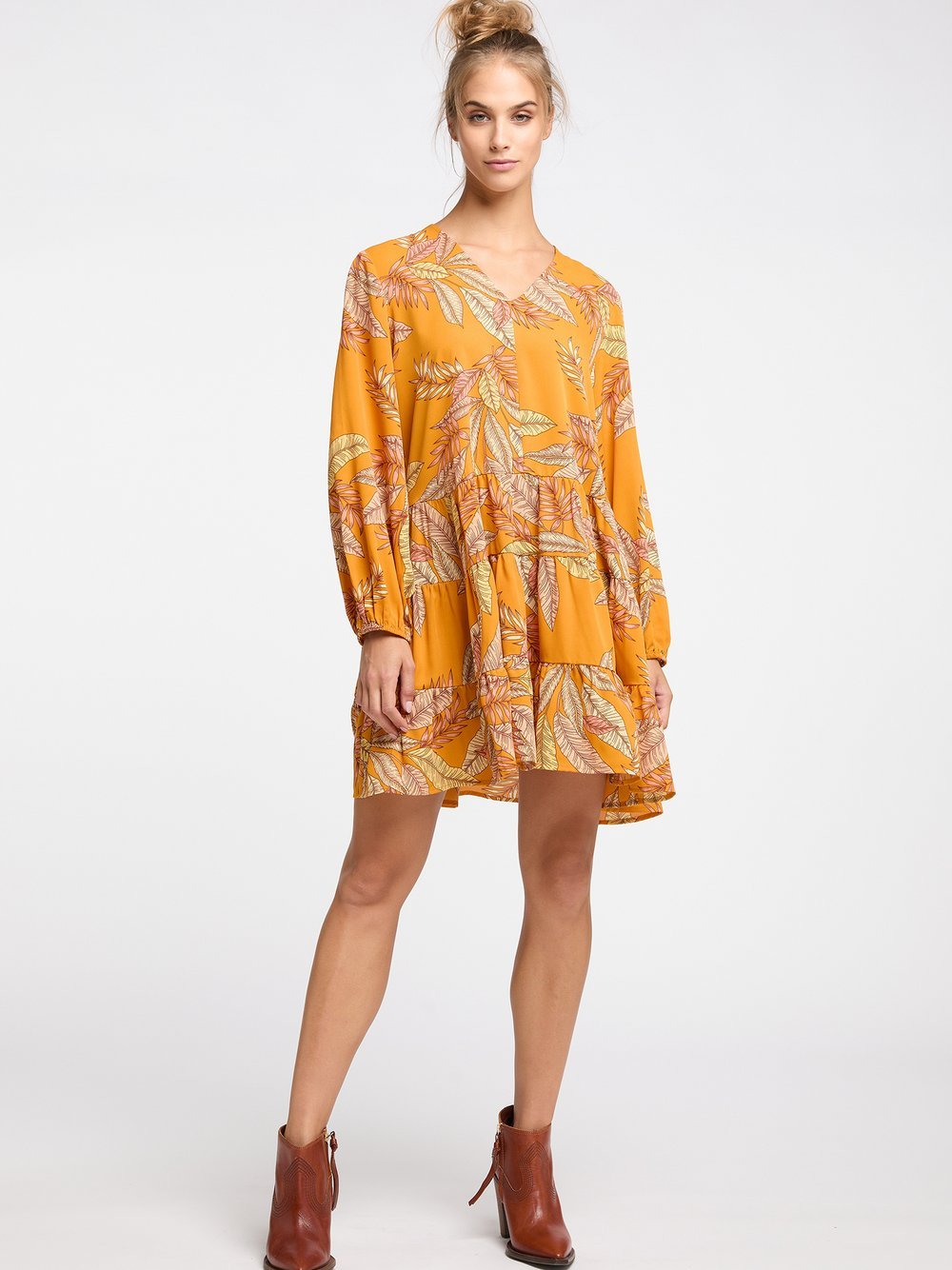 IZIA langarm kleid Damen gemustert