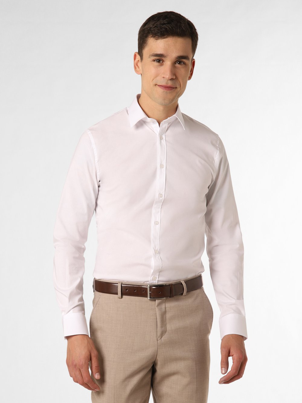Finshley & Harding Hemd Herren Super Slim Fit Baumwolle Kentkragen