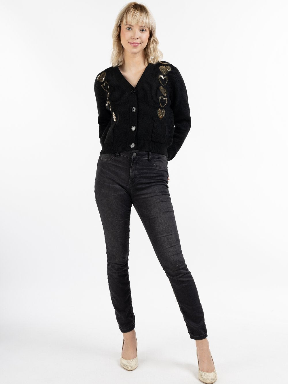 MyMo Strickjacke Damen Polyamid gemustert