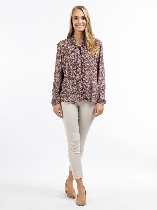 Usha Langarmbluse Damen gemustert