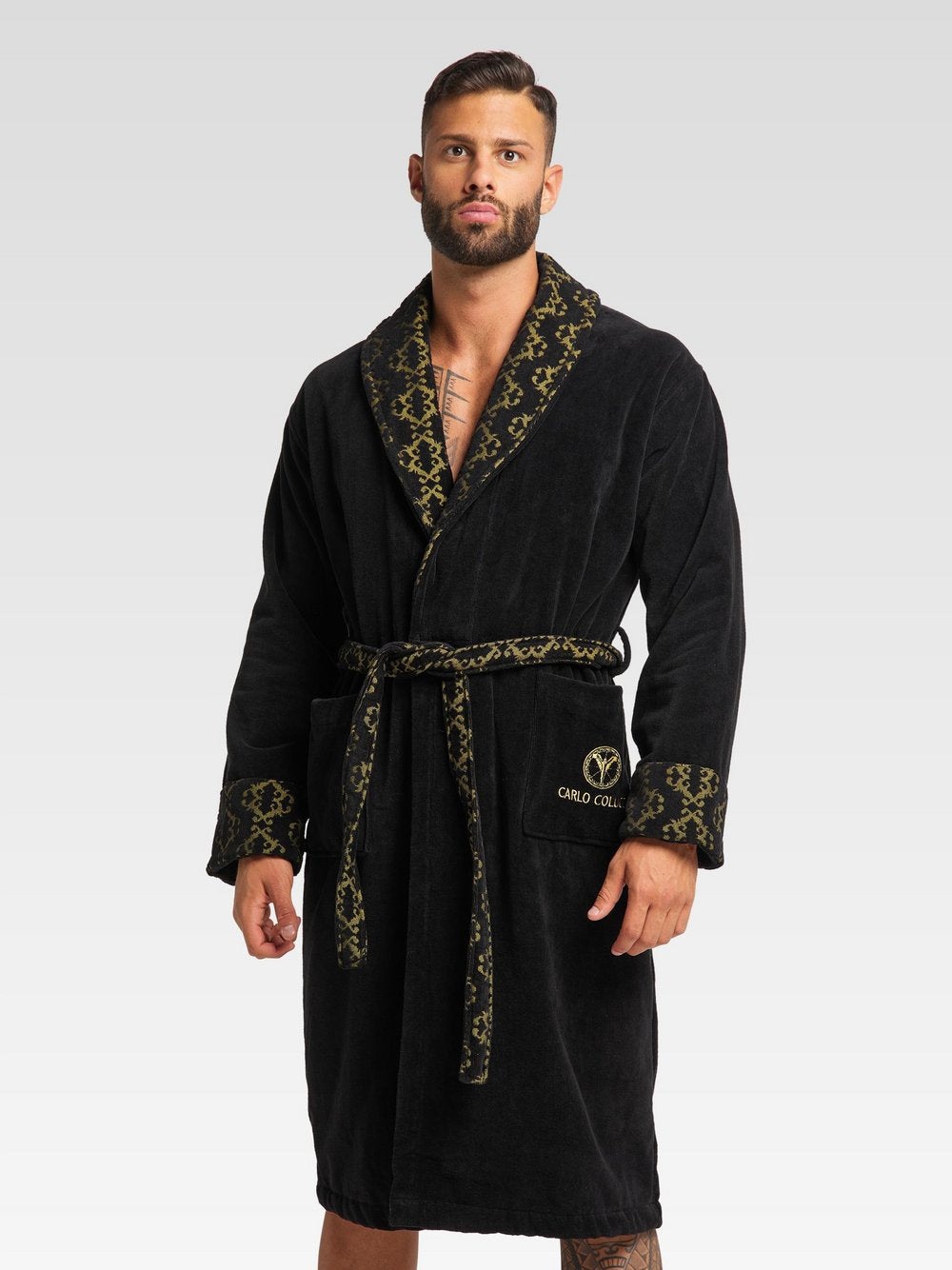 Carlo Colucci Jacquardpullover Damen Baumwolle gestreift