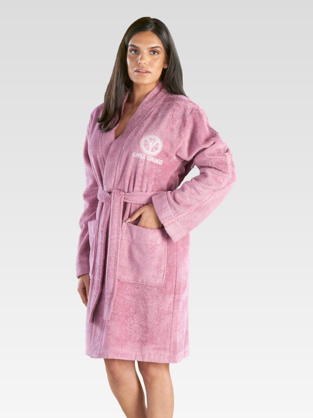 Carlo Colucci Jacquardpullover Damen Baumwolle gestreift