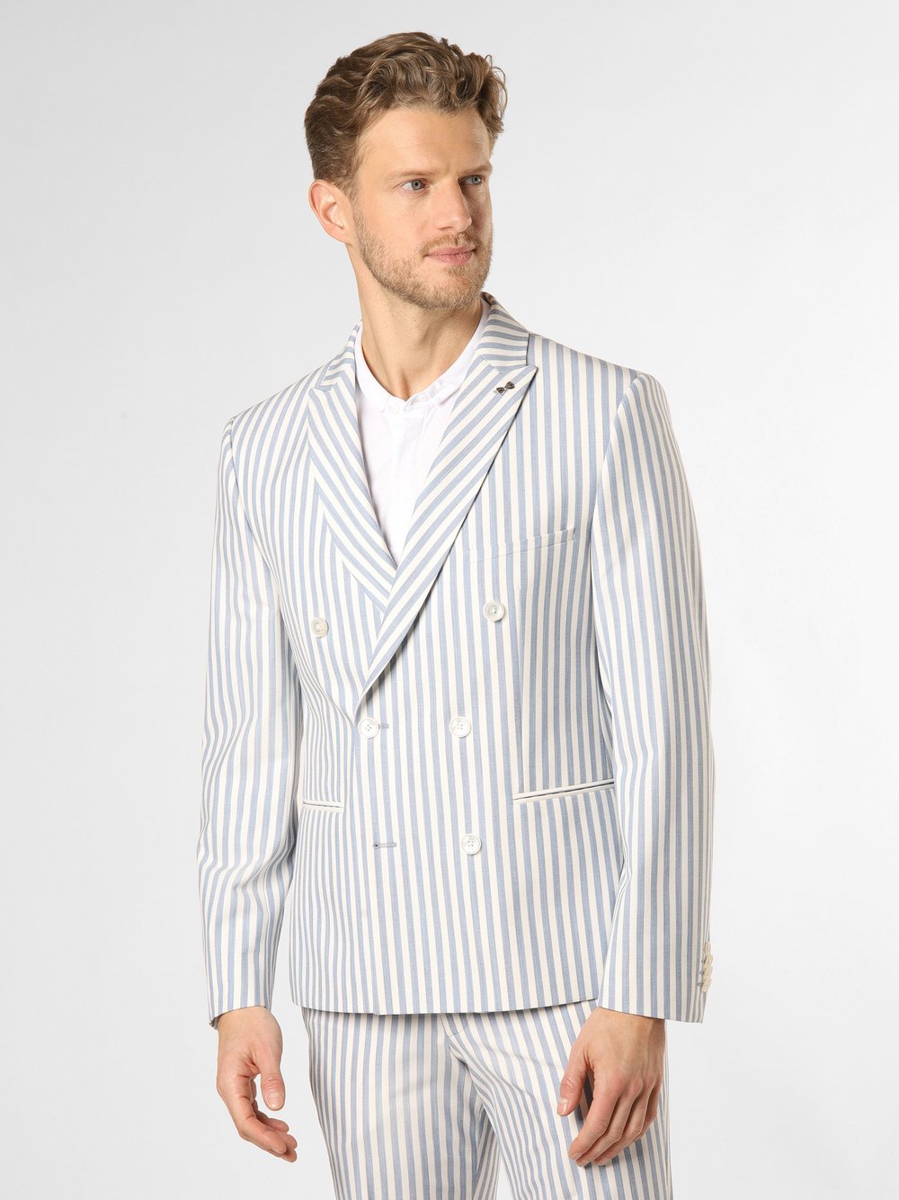 Finshley & Harding London Baukasten-Sakko Herren Slim Fit gestreift