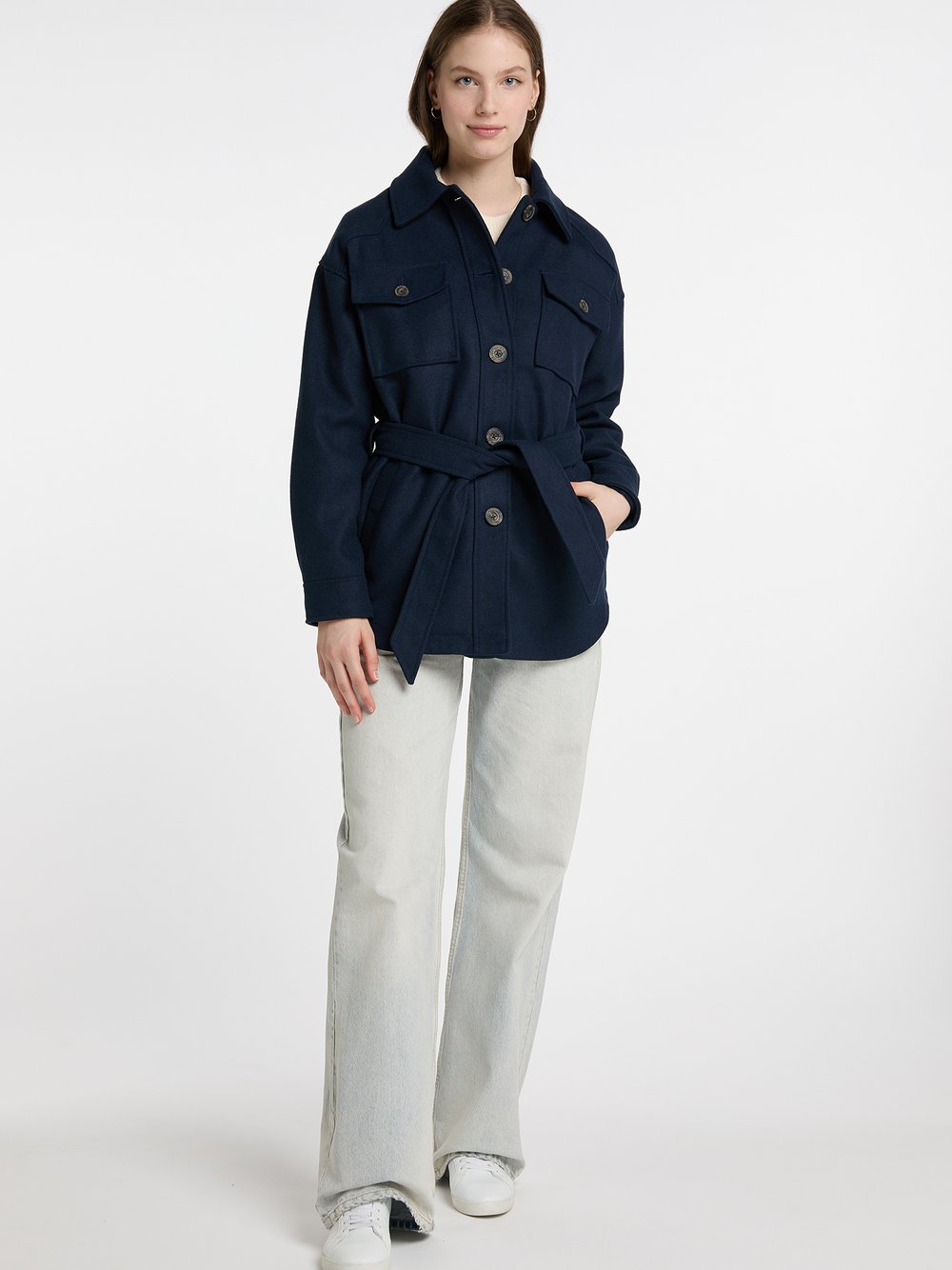 Dreimaster Übergangsjacke aus Wollgemisch Damen