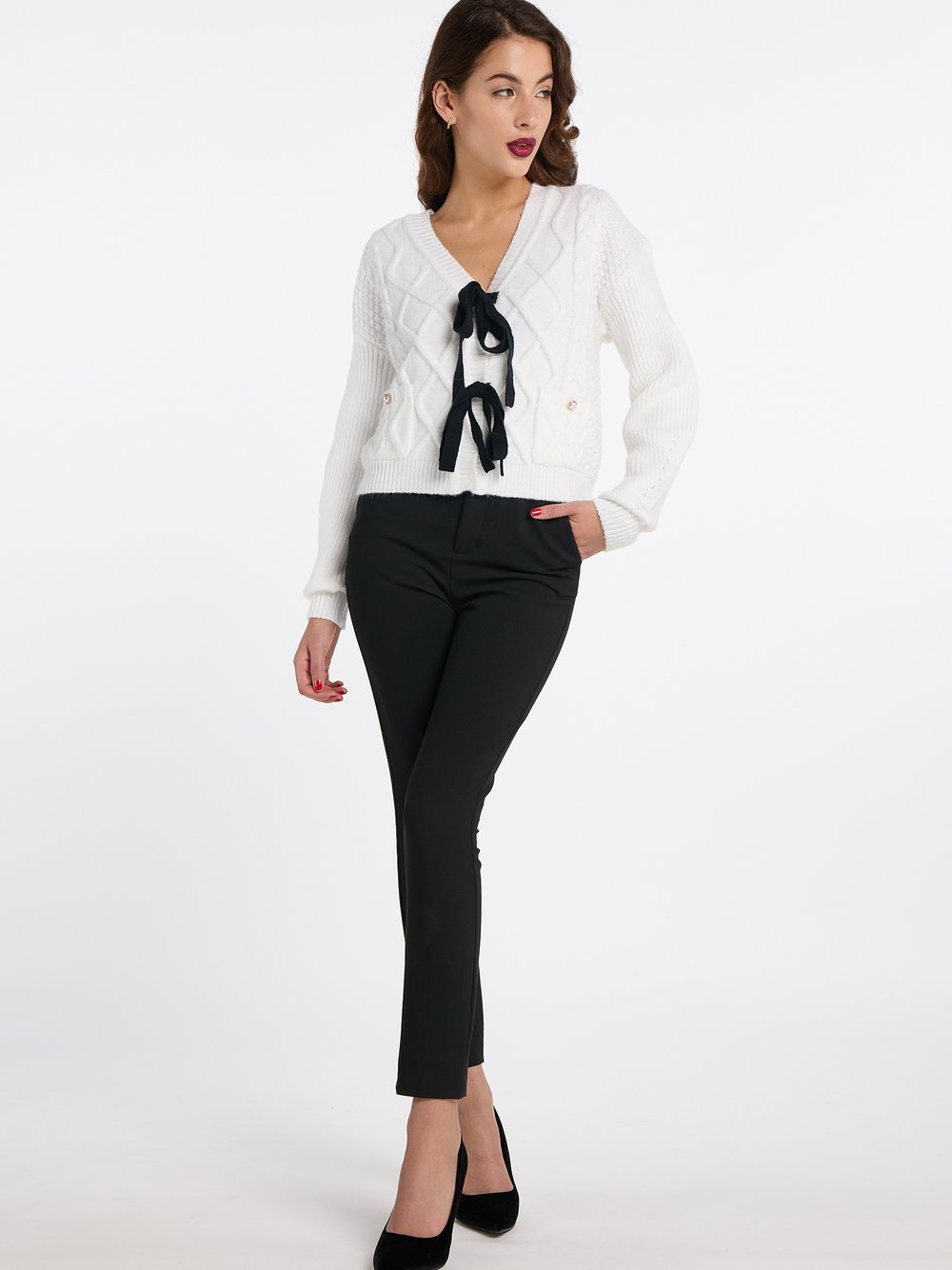 Faina Strickjacke Damen Viskose gemustert