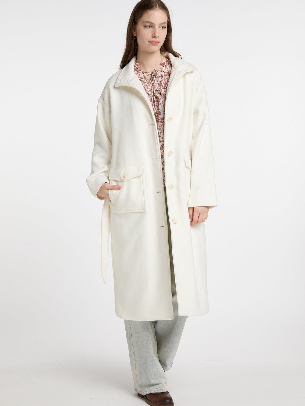 Dreimaster Übergangsmantel aus Wollgemisch Damen