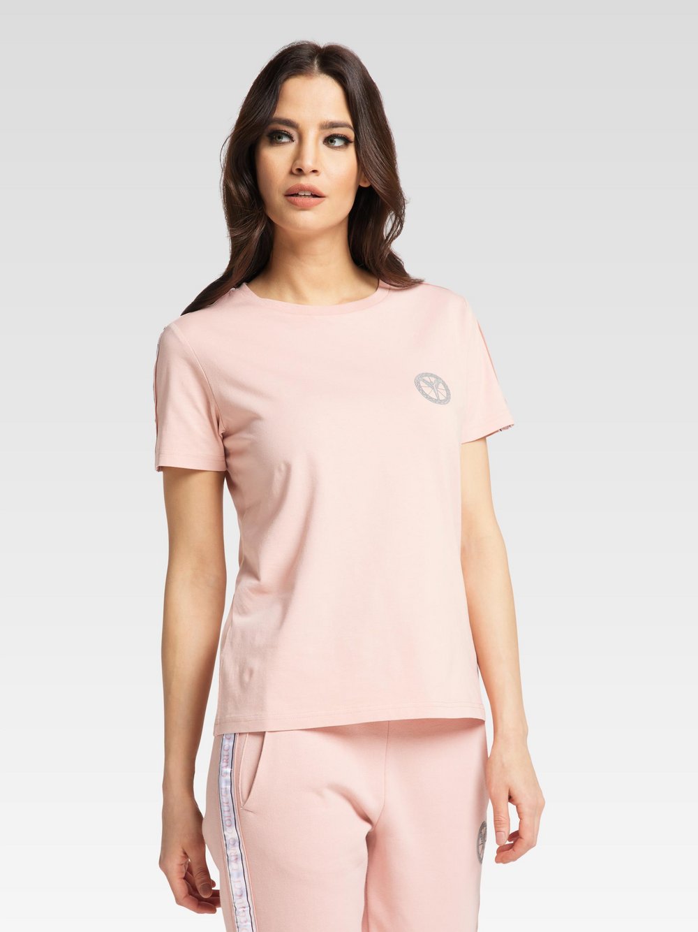 Carlo Colucci Jacquardpullover Damen Baumwolle gestreift