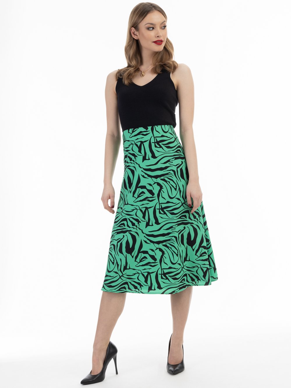 Faina Midirock Damen gemustert