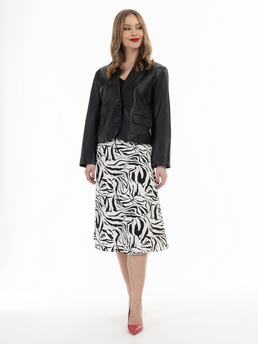 Faina Midirock Damen gemustert