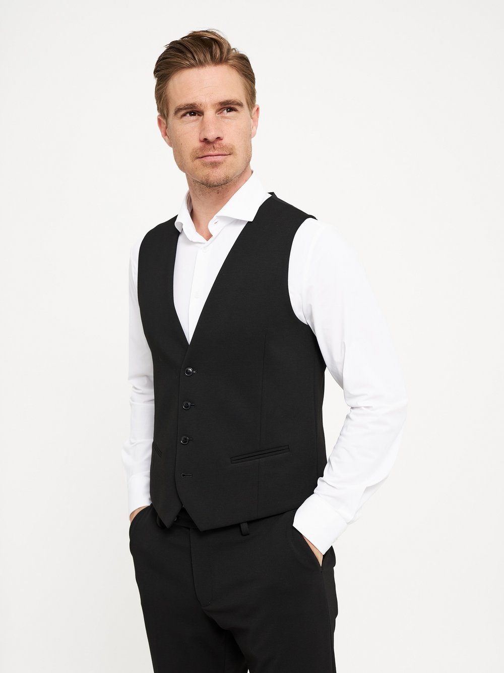 Zuitable Baukasten-Weste Herren Slim Fit Jersey meliert