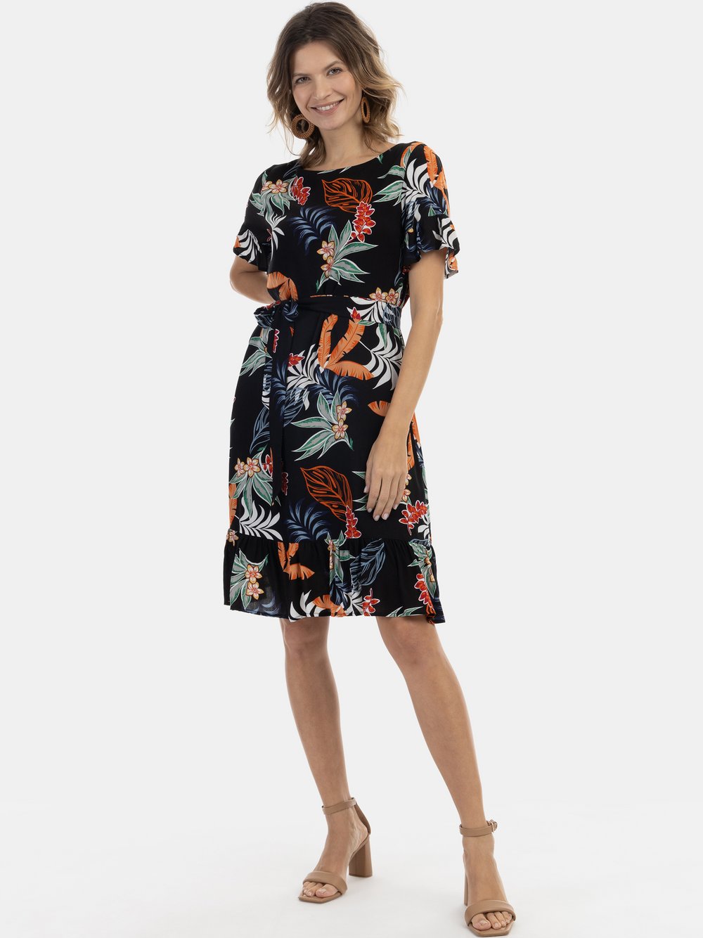 Usha Kleid Damen Viskose gemustert