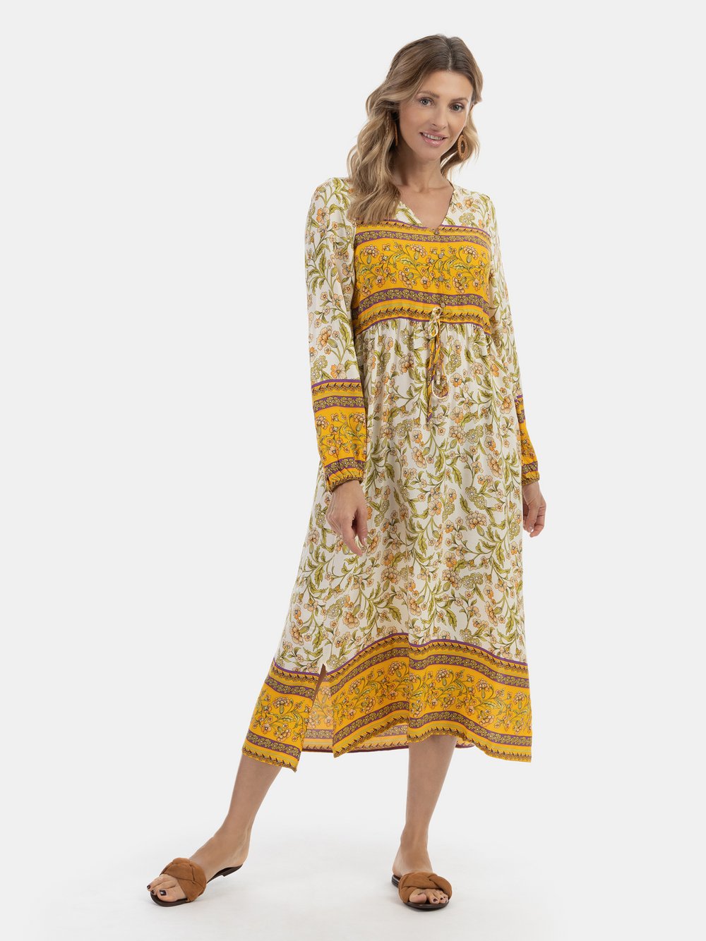 Usha Sommerkleid Damen Viskose gemustert