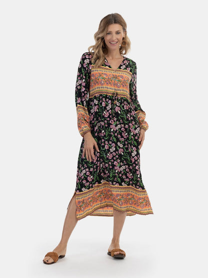 Usha Sommerkleid Damen Viskose gemustert